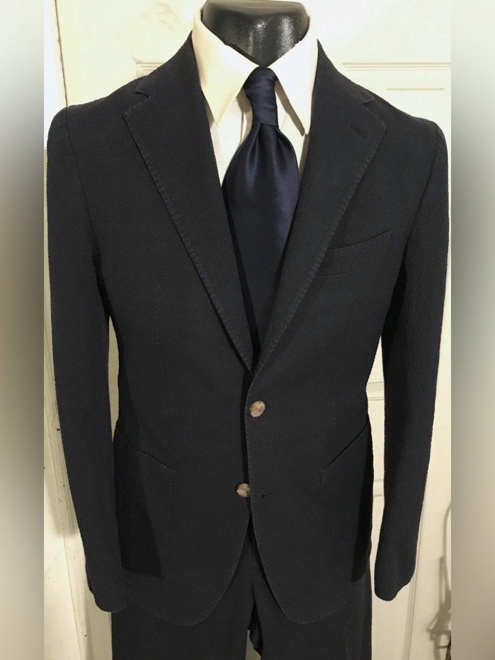 Suitsupply Havana Navy Seersucker suit 38R